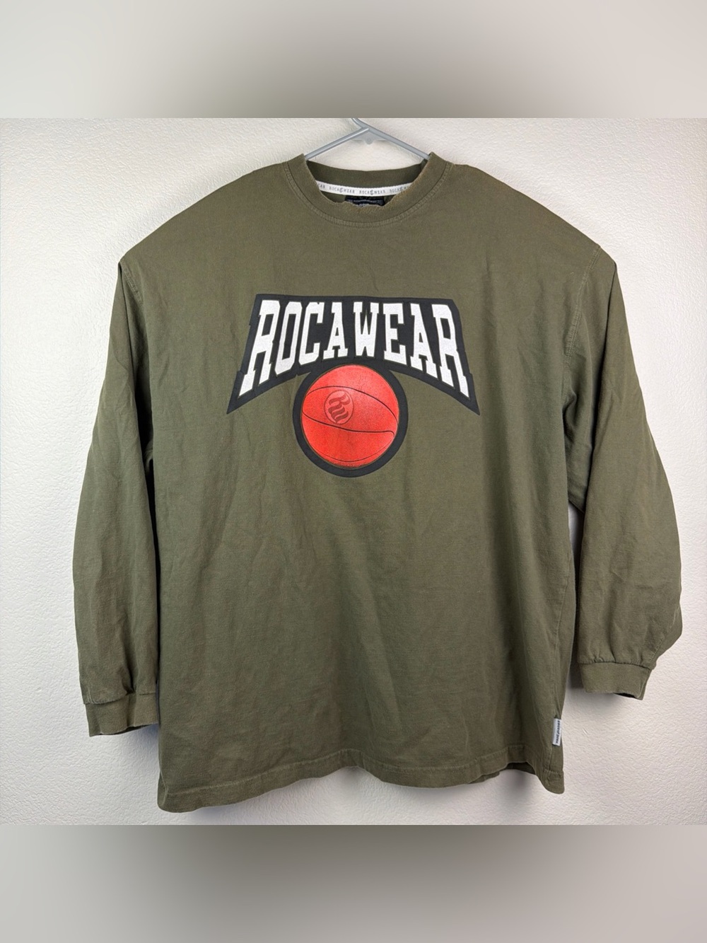 Rocawear Long Sleeve Shirt Basketball Logo Green Mens XXXL